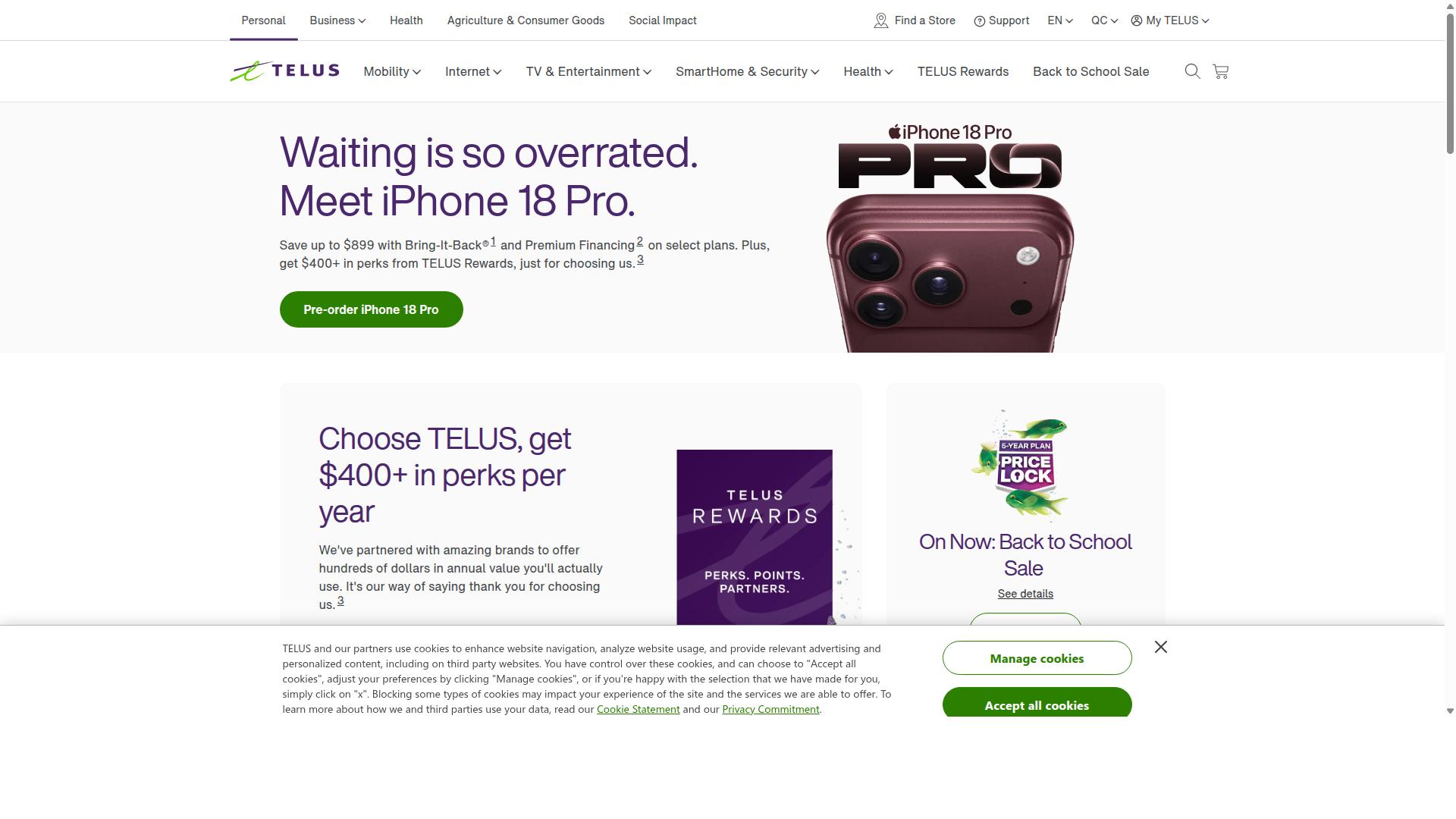 Telus website