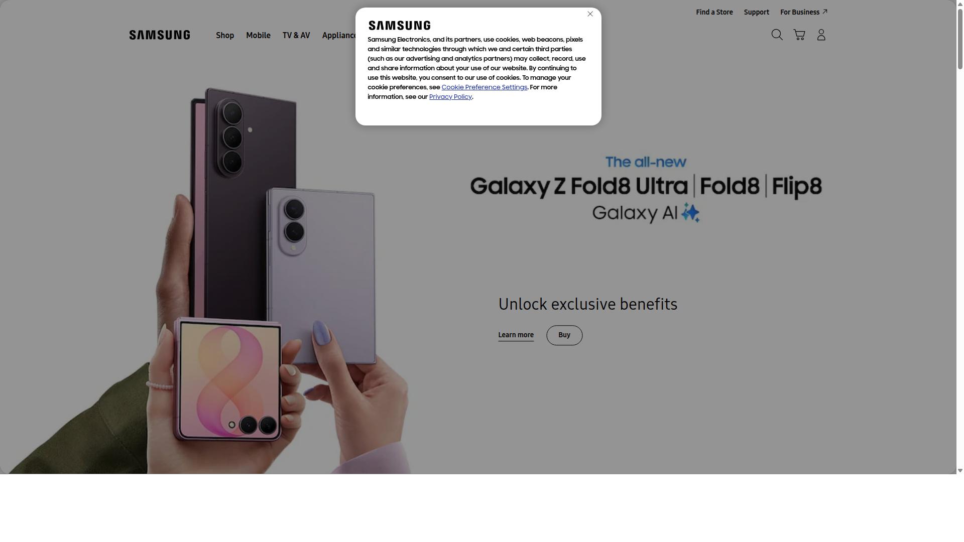 Samsung Electronics website